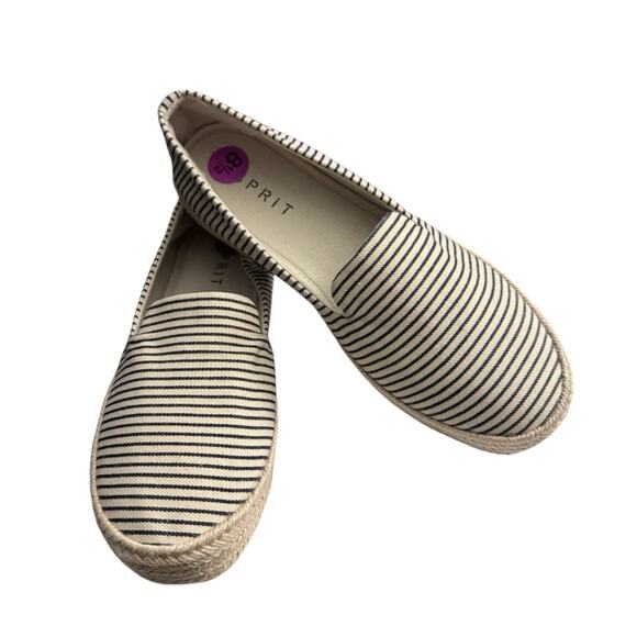 Esprit Carina Platform Espadrille Womens 8.5 Natural Blue Stripe - Picture 1 of 8